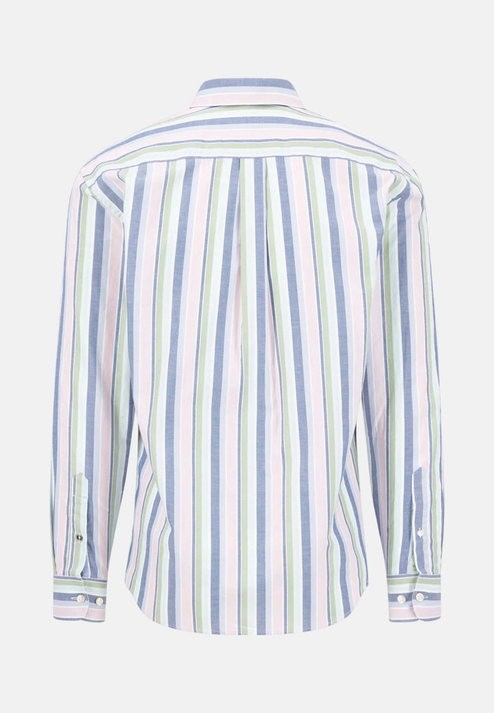 Fynch - Hatton Washed Oxford Striped Button Down Shirt Mint - 16138420-744-M - fynch - hatton.co.uk