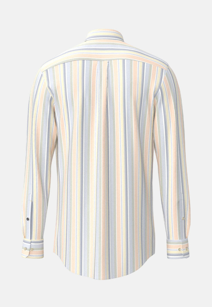Fynch - Hatton Washed Oxford Striped Button Down Shirt Pale Yellow - 16138420-113-M - fynch - hatton.co.uk