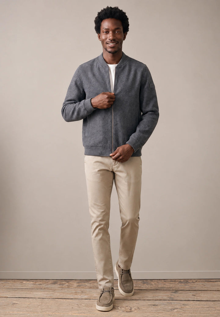Fynch-Hatton Wool Blend Bomber Jacket Charcoal 16092427-998-M
