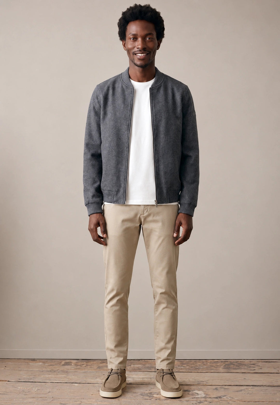 Fynch-Hatton Wool Blend Bomber Jacket Charcoal 16092427-998-M