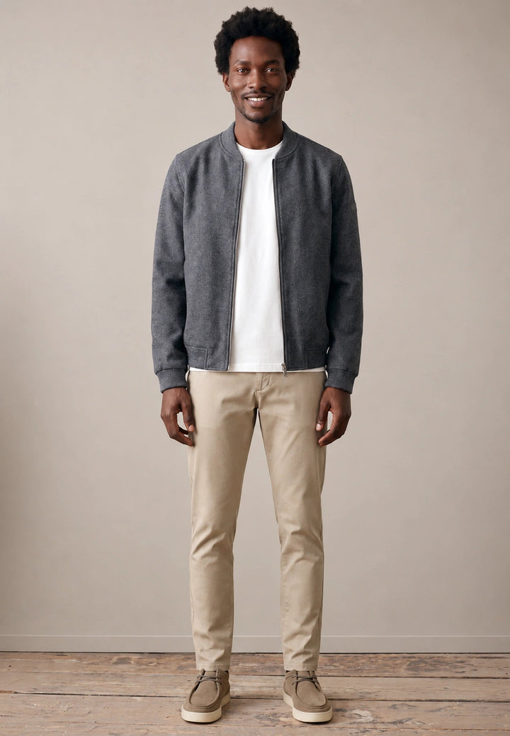 Fynch-Hatton Wool Blend Bomber Jacket Charcoal 16092427-998-M