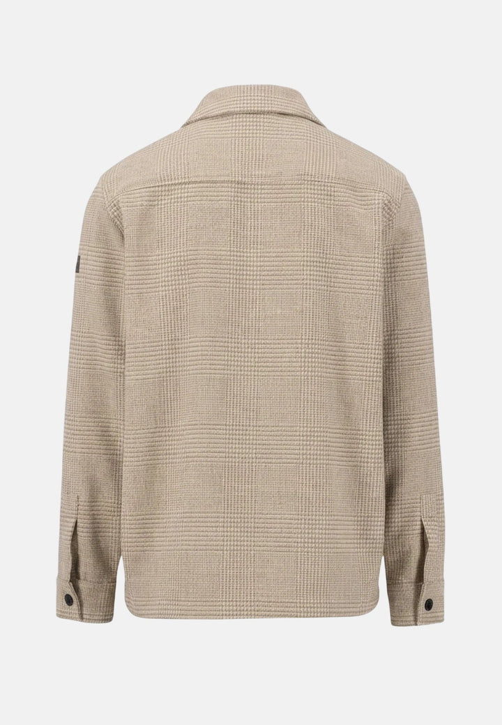 Fynch-Hatton Wool Blend Patch Pocket Check Overshirt Beige 16092424-833-M