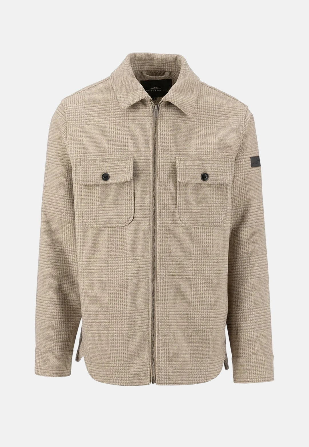 Fynch-Hatton Wool Blend Patch Pocket Check Overshirt Beige 16092424-833-M