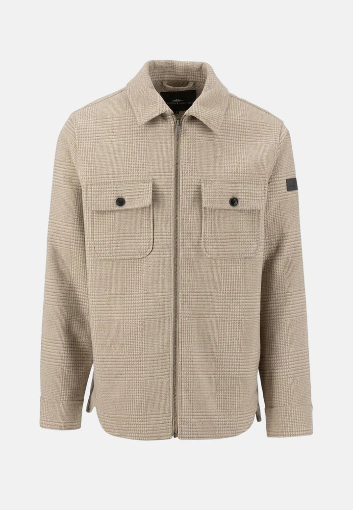 Fynch-Hatton Wool Blend Patch Pocket Check Overshirt Beige 16092424-833-M