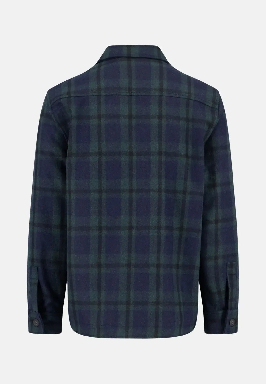 Fynch - Hatton Wool Mix Checked Overshirt Dark Navy - 15102507-688-S - fynch - hatton.co.uk