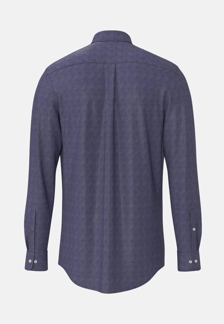 Fynch - Hatton Woven Pattern Kent Collar Denim Shirt Navy 15098033-685-M
