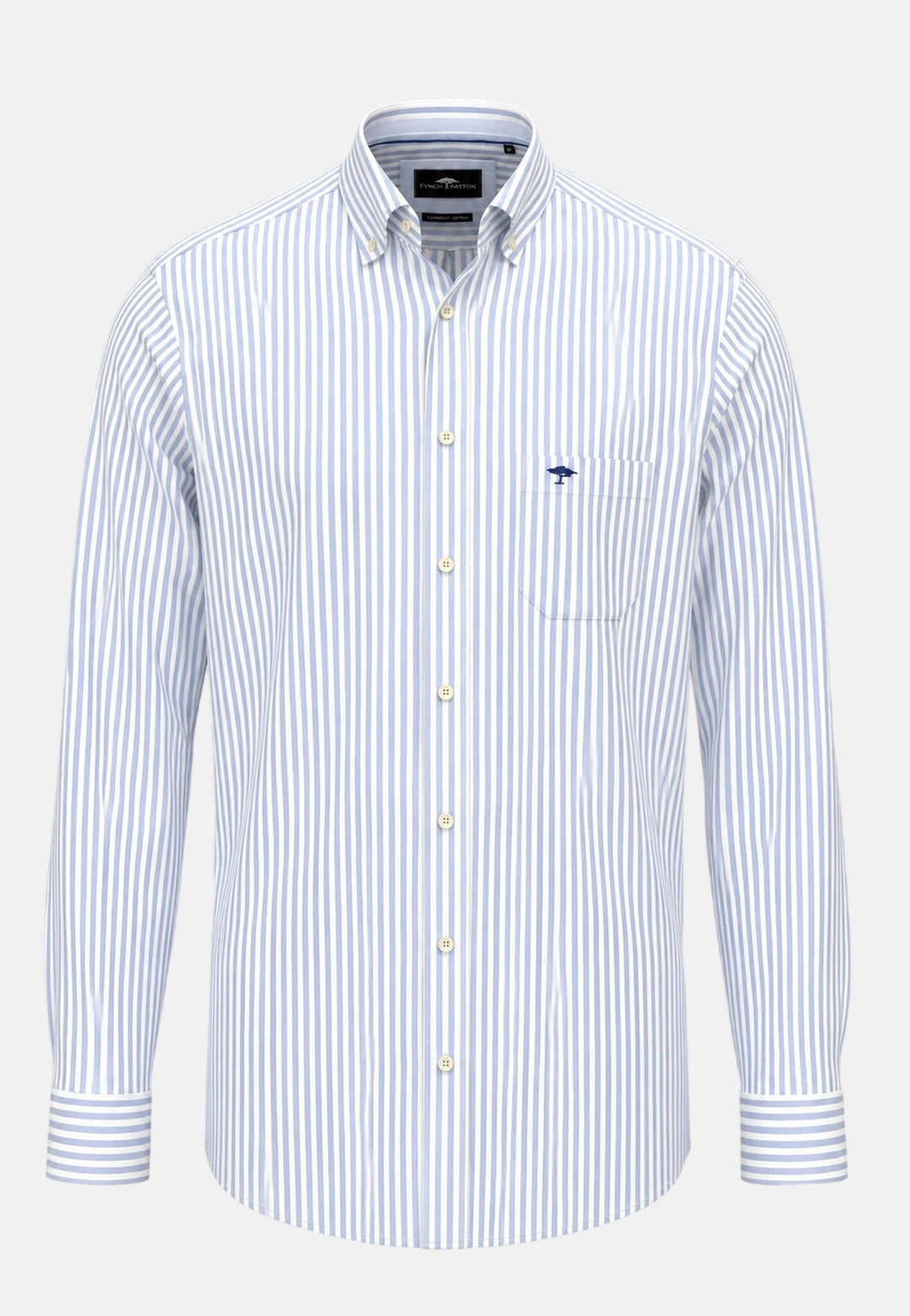 All Season Poplin Stripe Button Down Shirt Light Blue