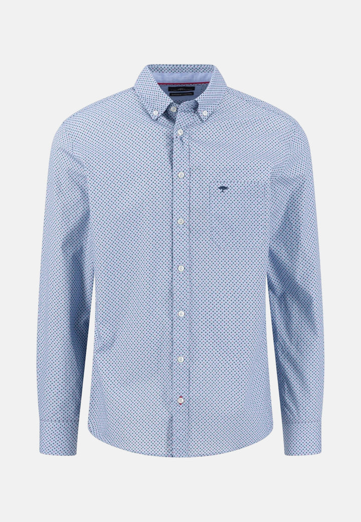 Minimal Print Button Down Shirt Grape