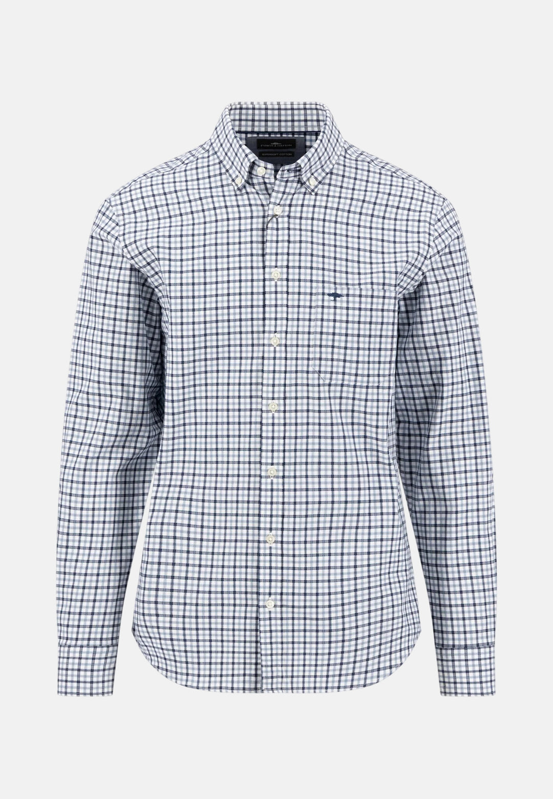 Dobby Check Button Down Shirt Air Blue