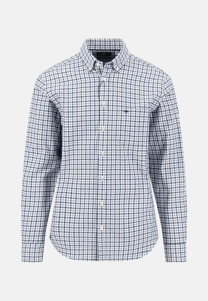 Dobby Check Button Down Shirt Air Blue