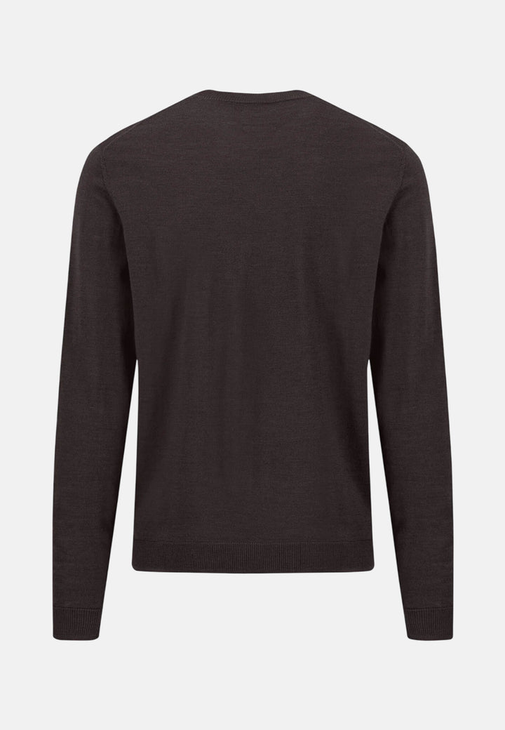 Merino Wool Fine Gauge Crewneck Knit Soil