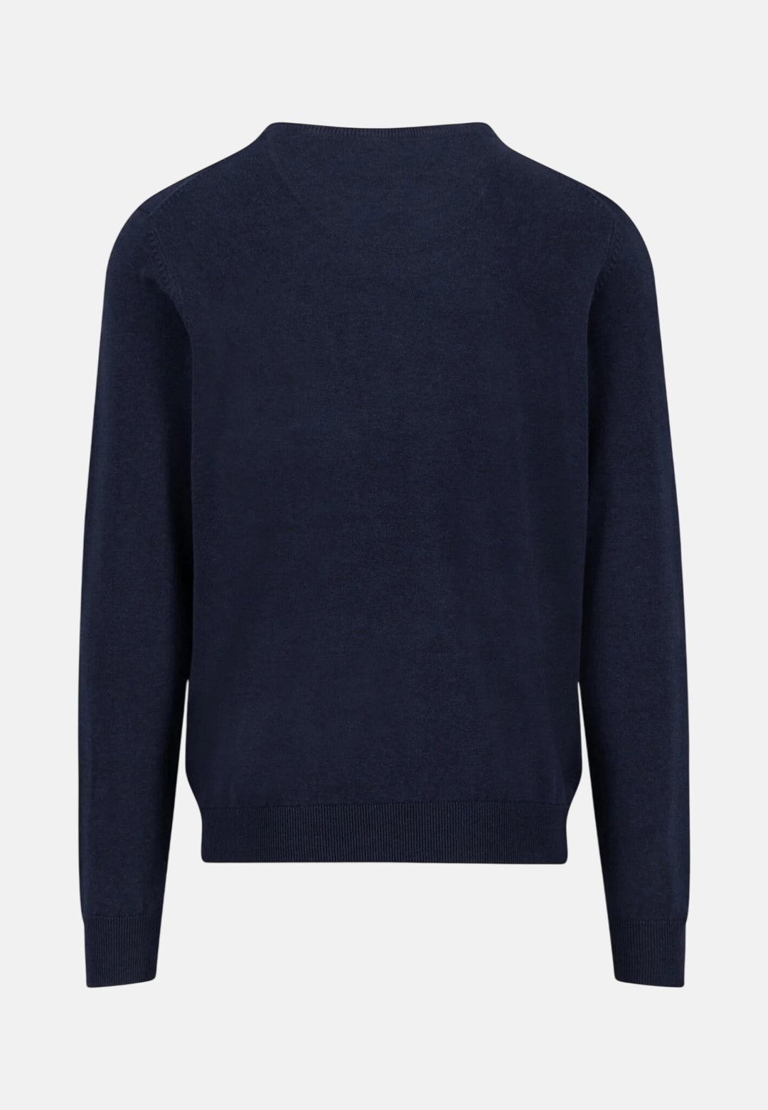Fine Knit Cotton Crewneck Sweater Navy