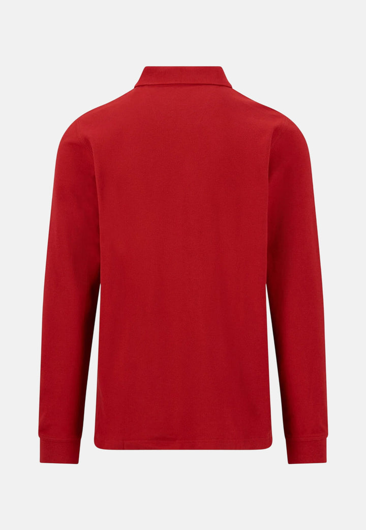 Premium Cotton Long Sleeve Polo Shirt Brick