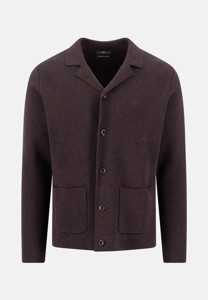 Shawl Collar Cotton Cashmere Cardigan Soil
