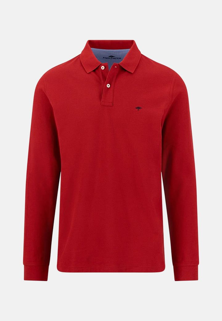 Premium Cotton Long Sleeve Polo Shirt Brick