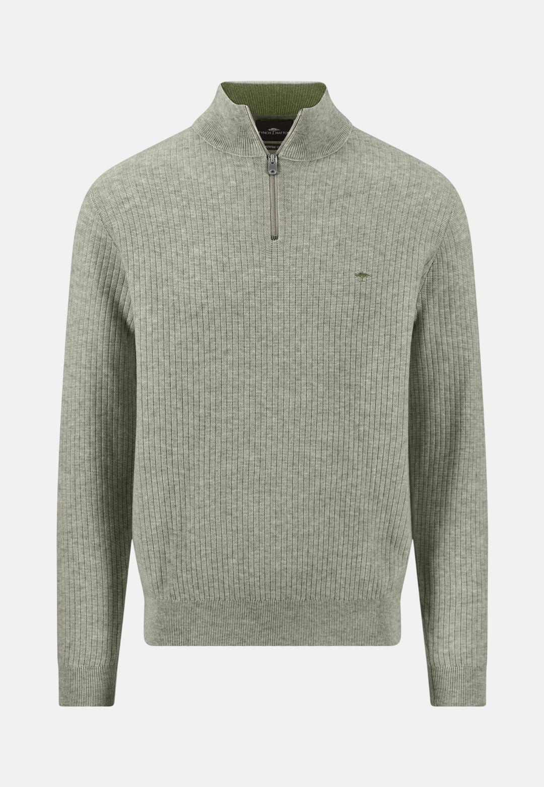 Ribbed Cotton 1/4 Zip Knit Clay