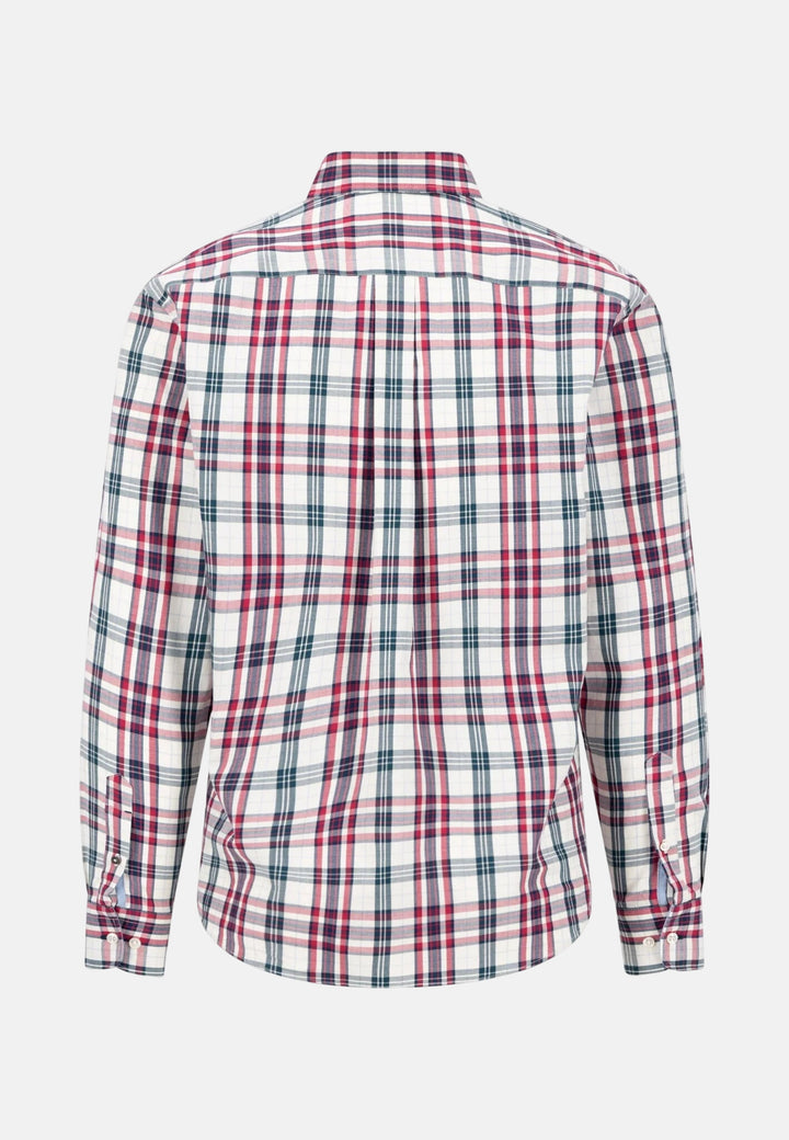 Colorful Twill Check Button Down Shirt Grape