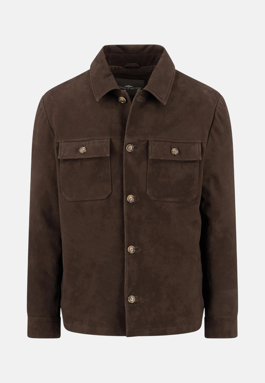 Light Padded Suede Leather Overshirt Soil