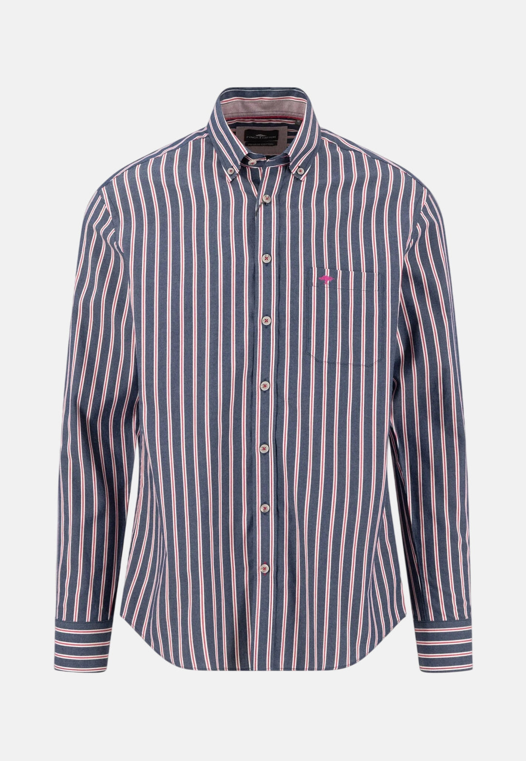 Striped Twill Button Down Shirt Grape