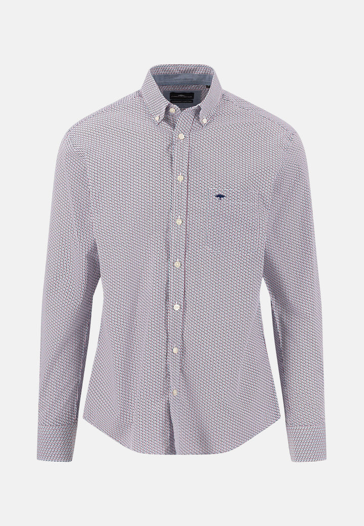 Graphic Flower Button Down Shirt Grape