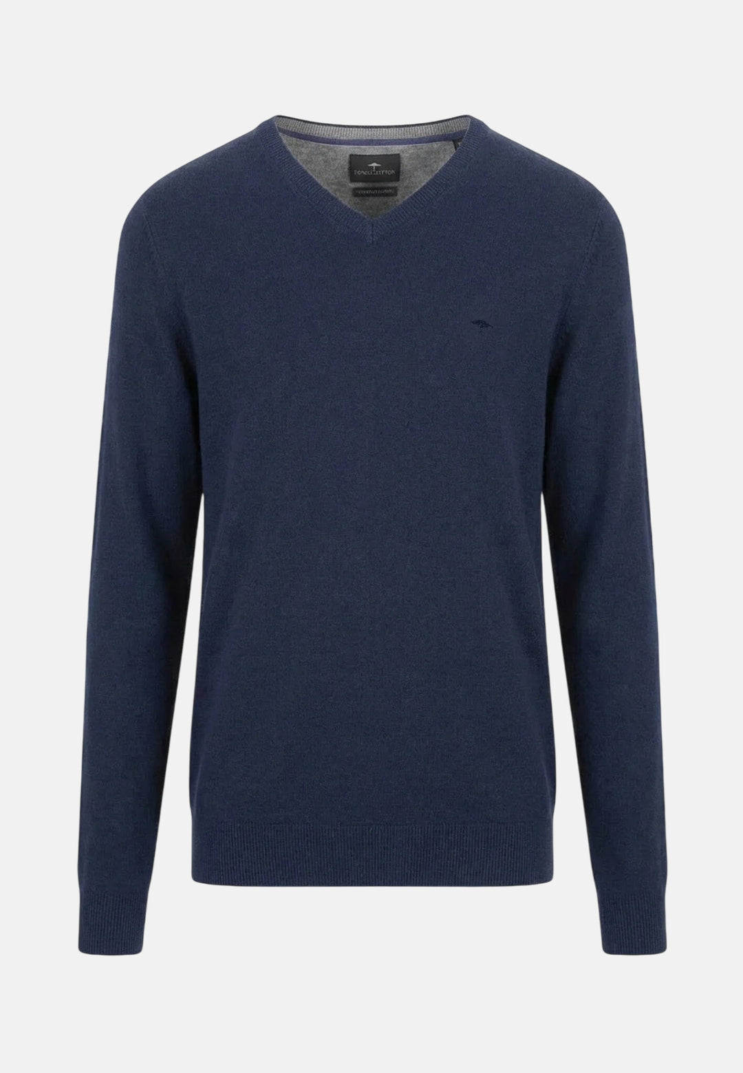 Merino Cashmere V-Neck Knit Ink Blue