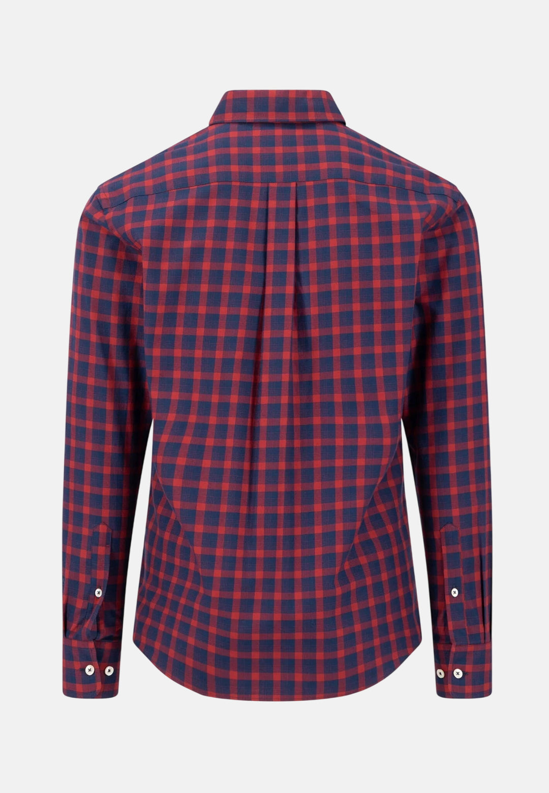 Two-Tone Check Button Down Shirt Brick