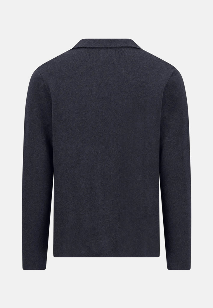 Shawl Collar Cotton Cashmere Cardigan Navy
