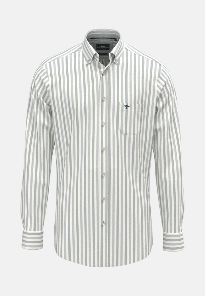 Oxford Stripe Button Down Shirt Teal