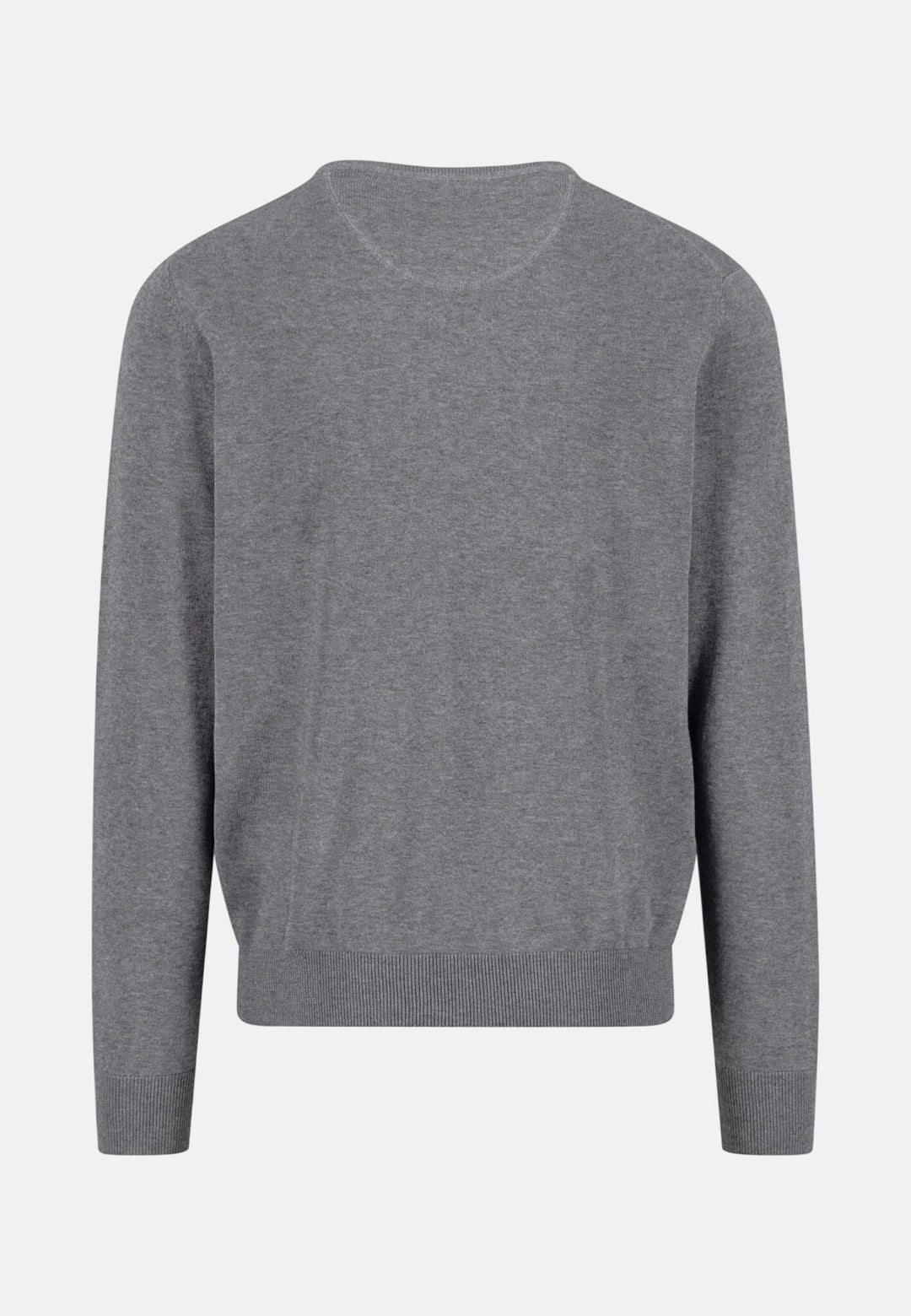 Fine Knit Cotton Crewneck Sweater Steel