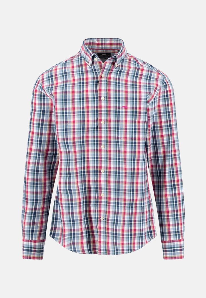 Multicolor Check Button Down Shirt Grape