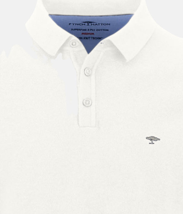 Polo Collar Fine Knit Cotton Sweater New Off-White