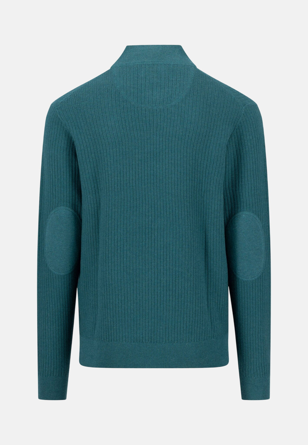 Ribbed Cotton 1/4 Zip Knit Teal