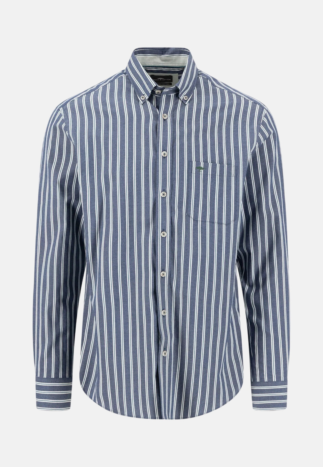 Striped Twill Button Down Shirt Teal
