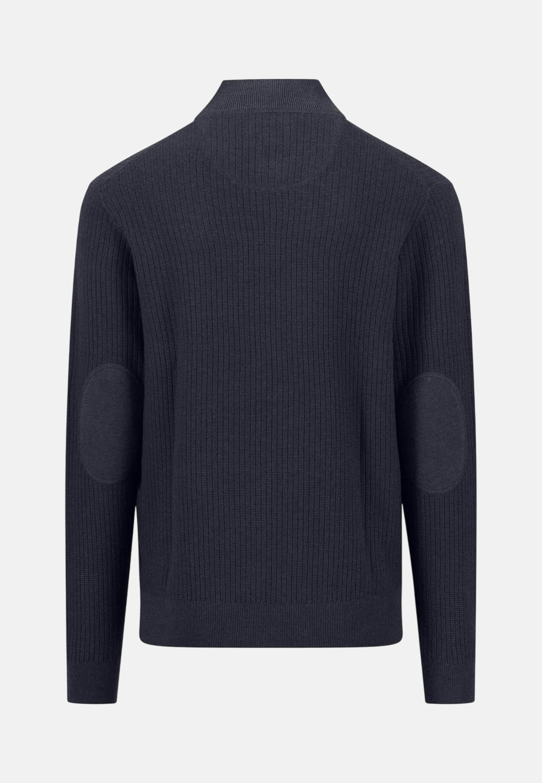 Ribbed Cotton 1/4 Zip Knit Navy