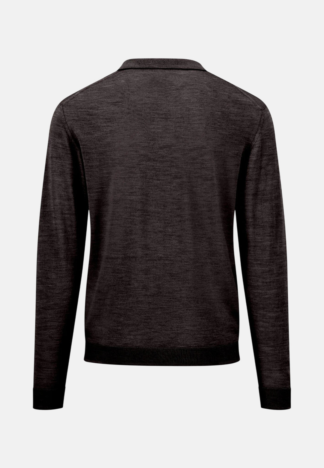 Merino Wool Fine Gauge Polo Collar Knit Soil