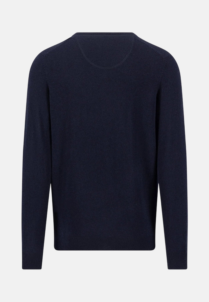 Merino Cashmere V-Neck Knit Navy