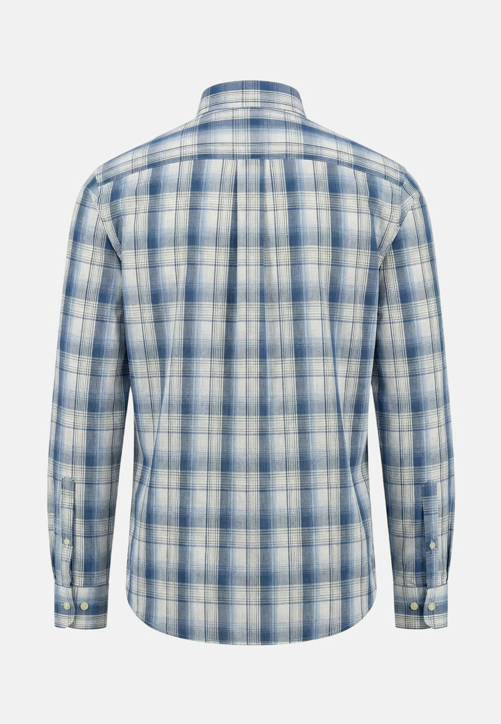 Poplin Check Button Down Shirt Harbour Blue