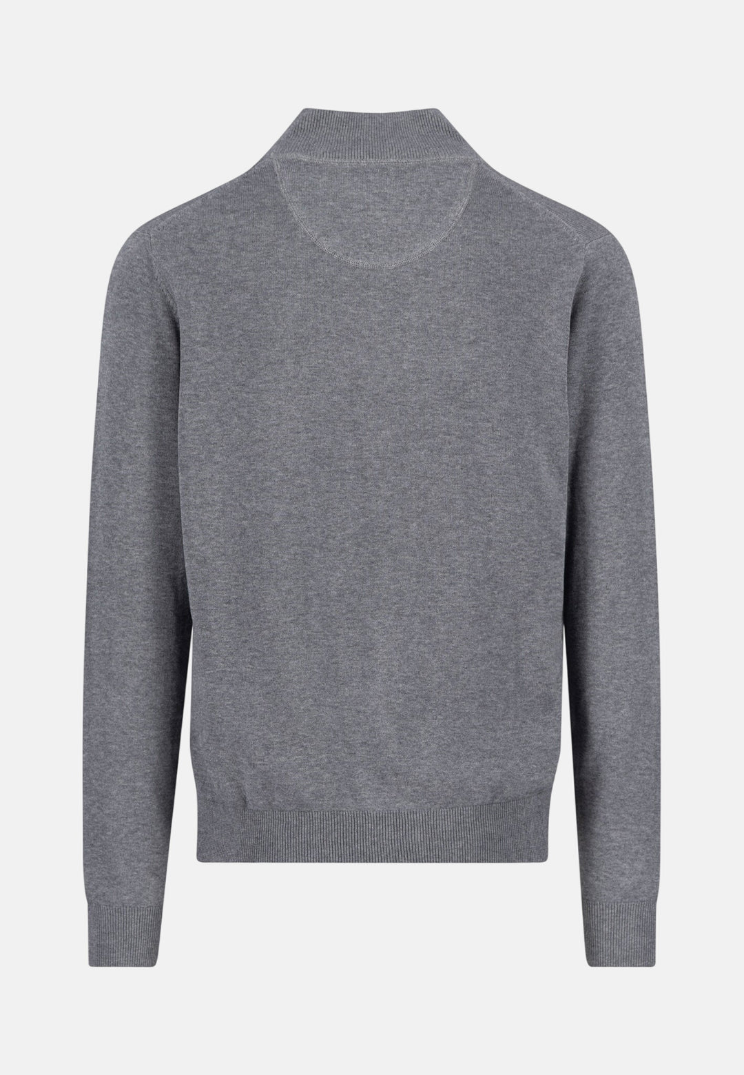 Fine Knit Cotton 1/4 Zip Sweater Steel