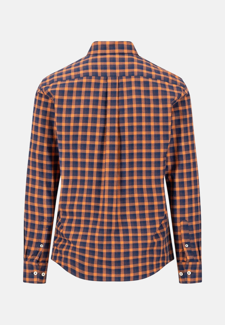 Two-Tone Check Button Down Shirt Sienna