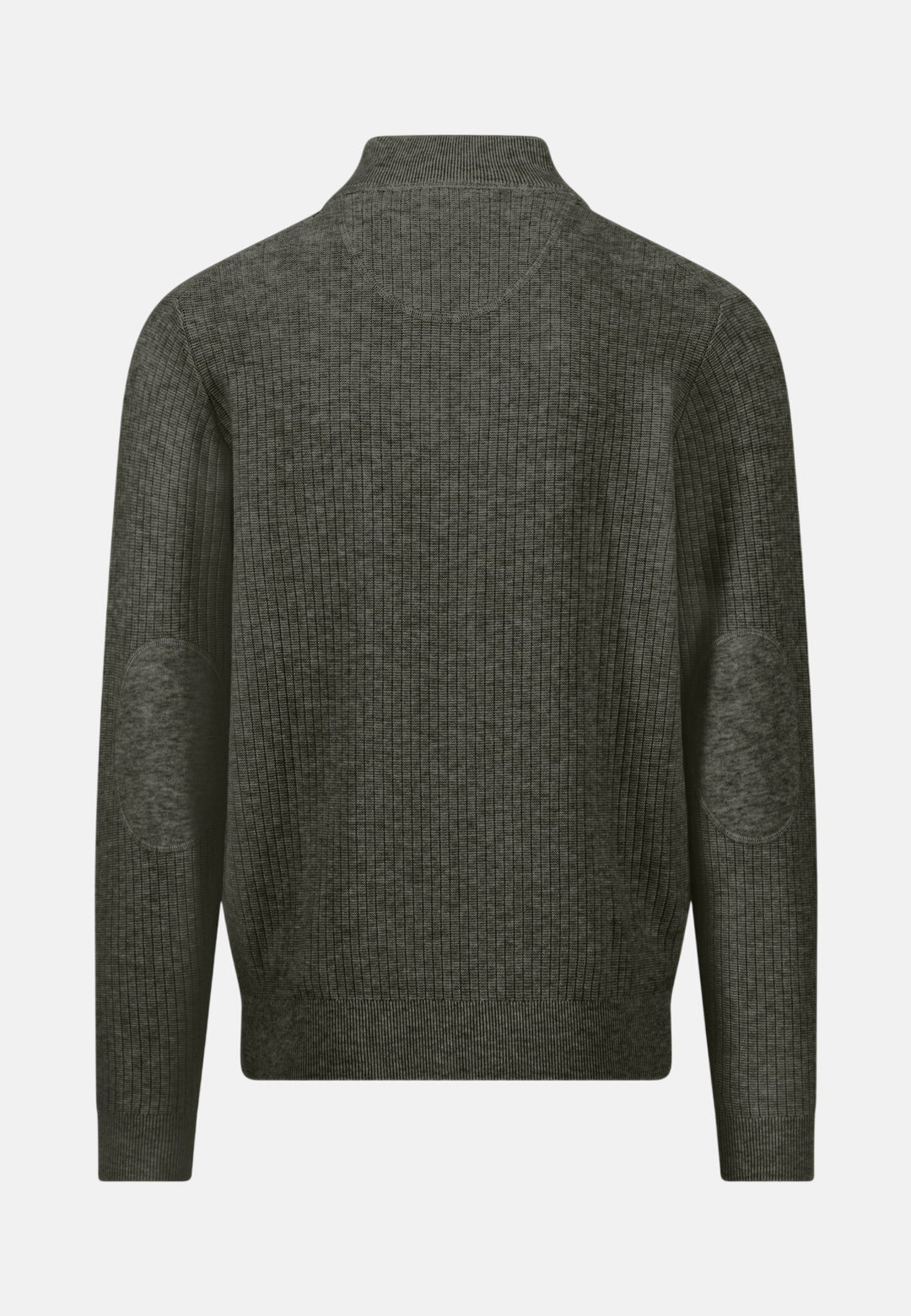 Ribbed Cotton 1/4 Zip Knit Cypress