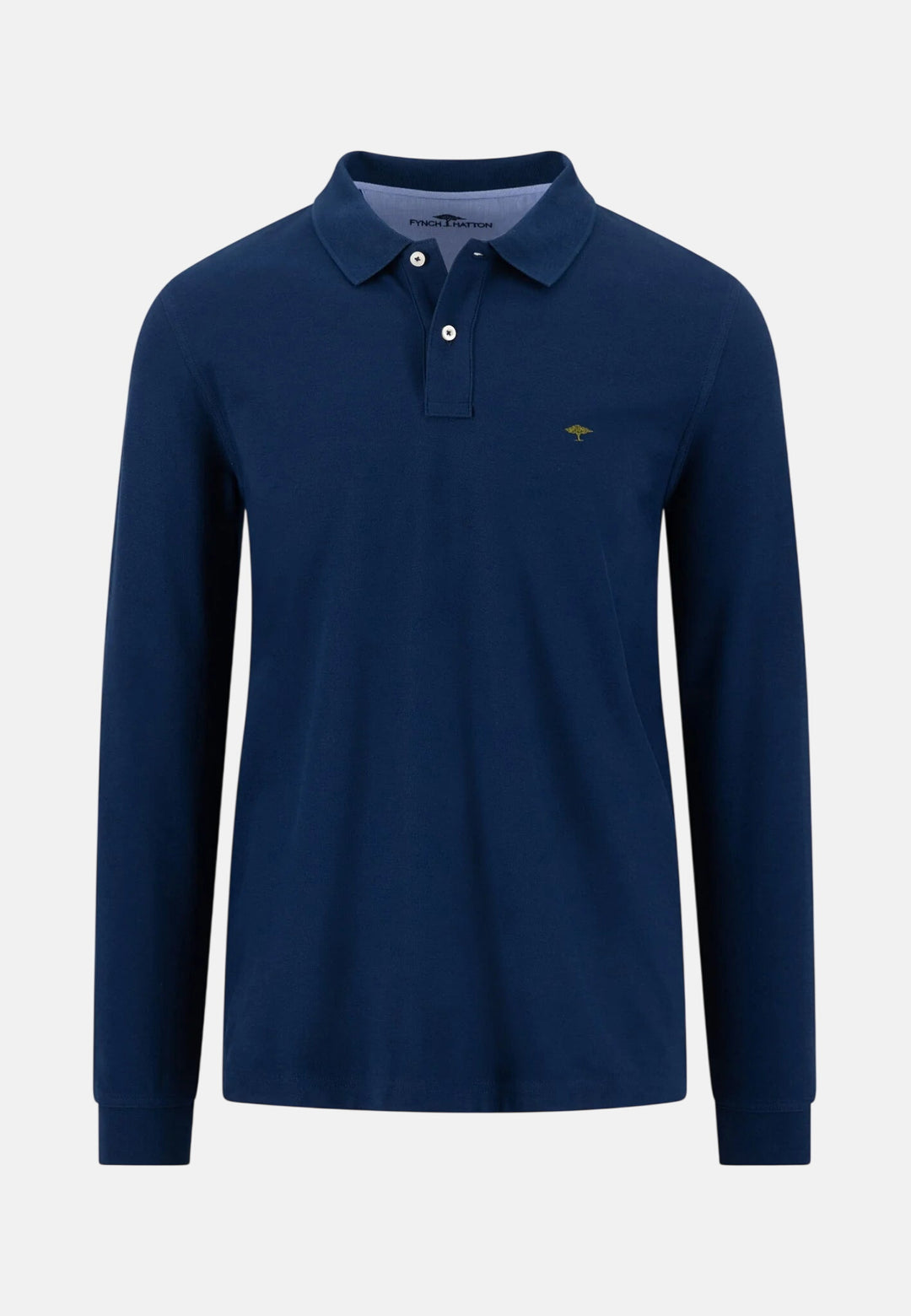 Premium Cotton Long Sleeve Polo Shirt Ink Blue