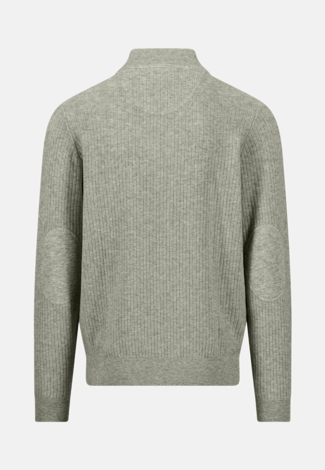 Ribbed Cotton 1/4 Zip Knit Clay