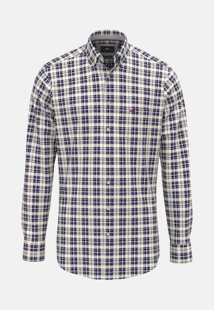 Multicolor Oxford Check Button Down Shirt Soil