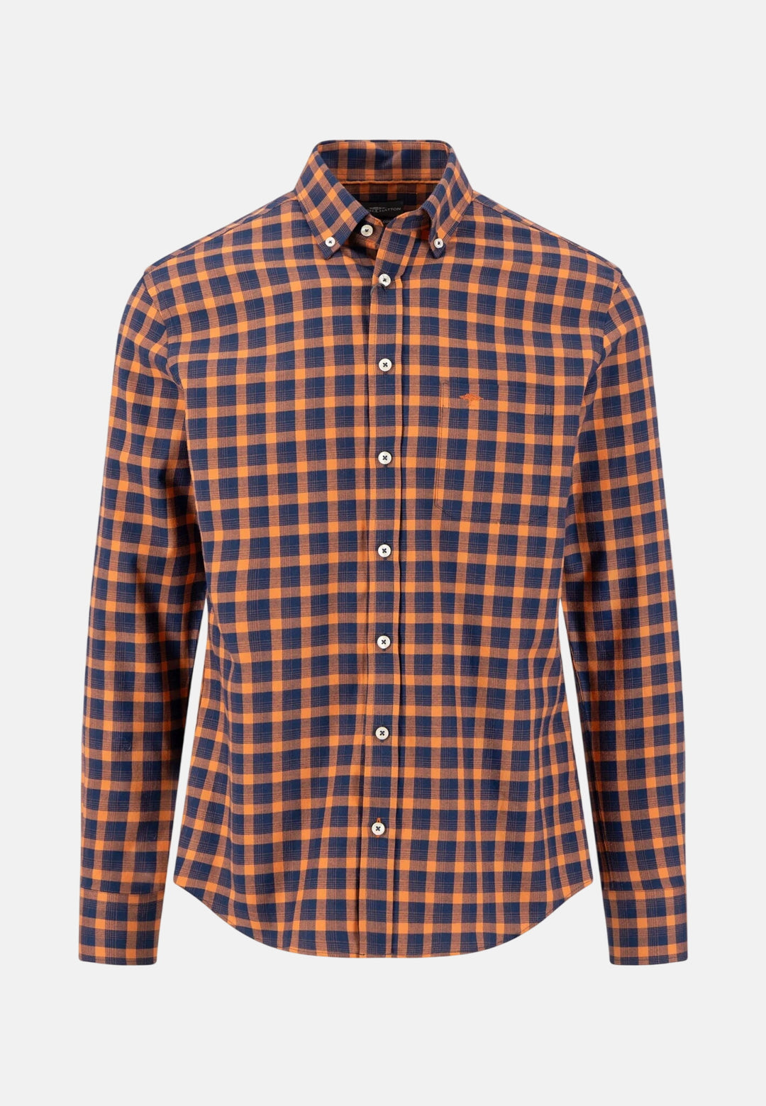 Two-Tone Check Button Down Shirt Sienna